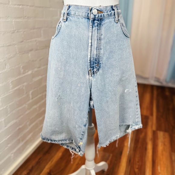 Calvin Klein Jeans Pants - Calvin Klein 2000s Light Wash High Waisted Distressed Denim Shorts